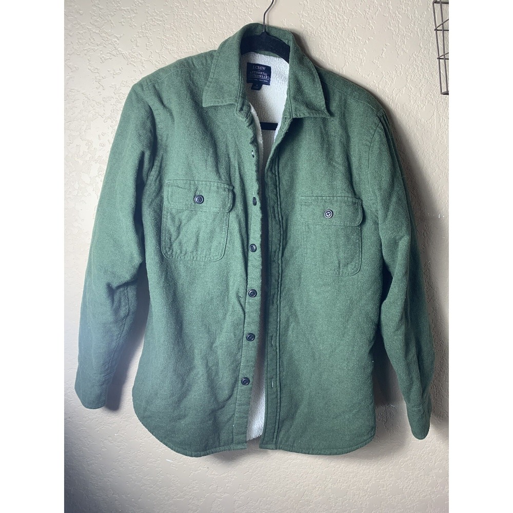 J Crew Authentic Outerwear Sherpa Lined  Shirt Jacket Men's Size Small